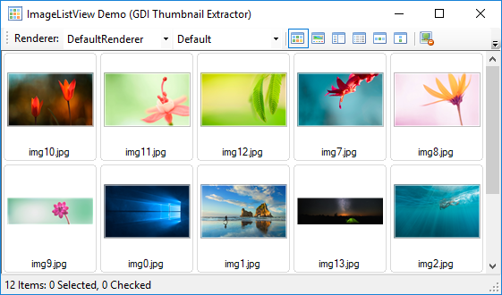 ImageListView in thumbnail view mode